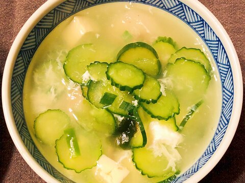 キュウリの中華スープ